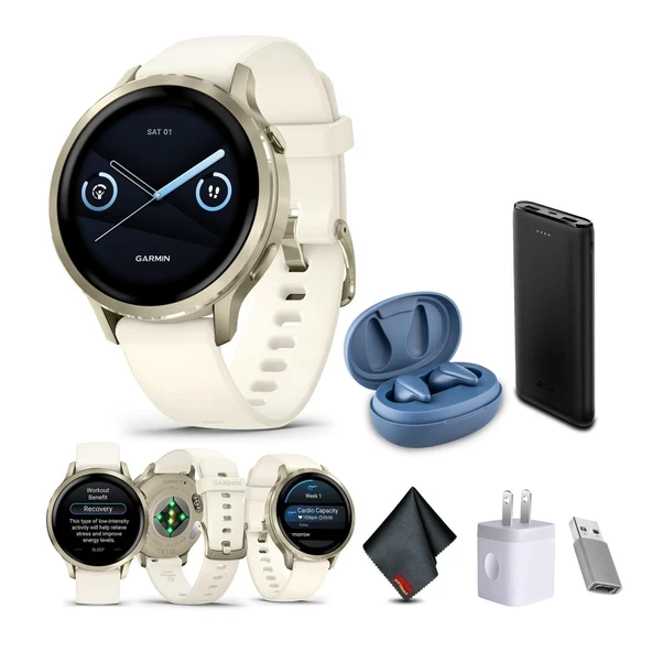 Garmin Venu 4, 41 mm, Gelişmiş Fitness ve Çoklu Spor Takipçisi GPS Akıllı Saat, 1,2" AMOLED Ekran, Dahili El Feneri, 10 Günlük Pil Ömrü, Ay ... ürün görseli 1