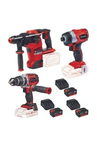 Einhell Te-Cı 18 Li Bl Torklu Vidalama Tp-Cd 18/60 Li-I Bl Darbeli Matkap Herocco 36/28 36V Kırıcı Delici 3X4.0AH Akülü Kömürsüz Set ürün görseli 1