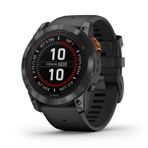 Garmin fhinonix 7X Pro Solar, Multisport GPS Smartwatch, İnşa Edilmiş Flashlight, Güneş Şarji, Siyah ürün görseli 1