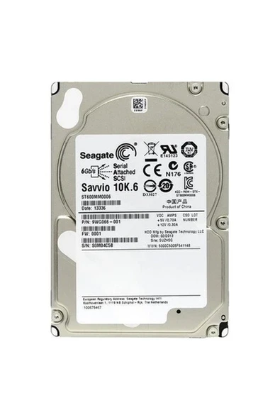 Seagate Savvio ST600MM0006 600GB 2.5" 10K 6GB/s 9WG066-001 Enterprise Sas Server Sunucu Disk ürün görseli 1
