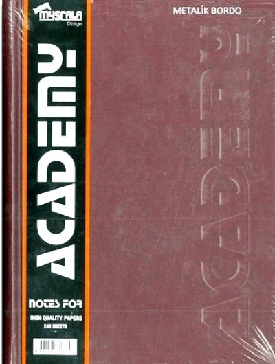 Özkan Defter 240 Yaprak Ciltli 20x28 Sert Kapak Düz Metalik Bordo ürün görseli 1