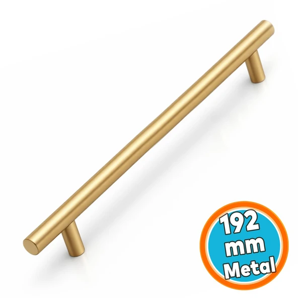 (1 Adet) Soft Altın Metal Mobilya Mutfak Dolap Çekmece Dolabı Kulbu Kulpu Kulpları 192mm ürün görseli 1