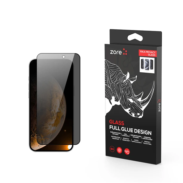 iPhone 17 Premium Privacy Hayalet Ekstra Korumalı Tam Kaplayan Cam Ekran Koruyucu ürün görseli 1