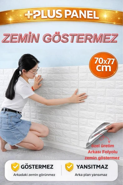 Arkası Folyolu Zemin Göstermez 70x77cm 1 Adet 2mm Silinebilir Ofis Salon  Sünger Duvar Paneli Kağıdı ürün görseli 1
