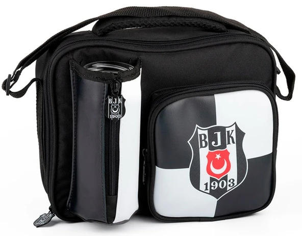 Beşiktaş BJK 1903 Logo Desenli Okul Beslenme Çantası - Siyah/Beyaz - 25362 ürün görseli 1