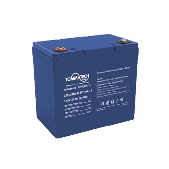 TommaTech Marine ABS+PC Kasa 12.8V 100Ah LFP Lityum Batarya ürün görseli 1
