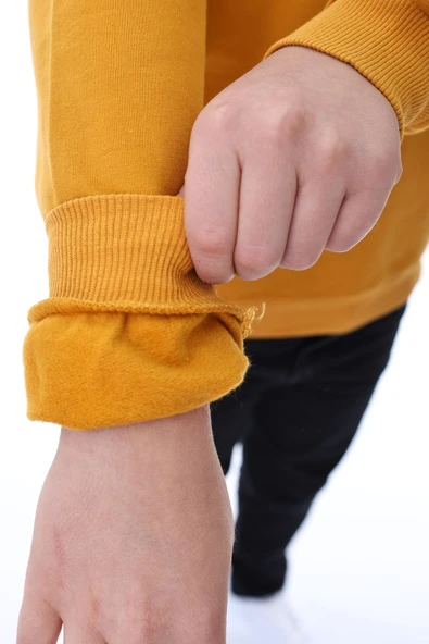 Basic Bisiklet Yaka Şardonlu Çocuk Sweatshirt 3-12 Yaş - Resim 5