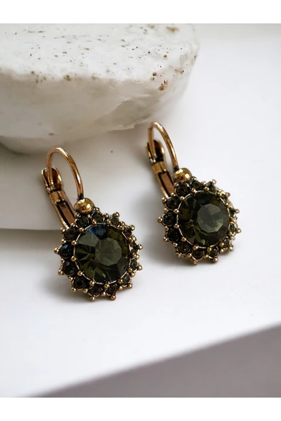 Black Diamond Kristal Taşlı Güneş Figür Küpe ürün görseli 1