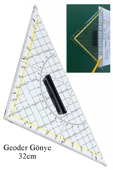 Geoder Üçgen Cetvel 32 cm 1 Adet Geoderik Modelist Gemici Gönyesi Geometrik Açılı Gönye Yıldızlar No:3 ürün görseli 1