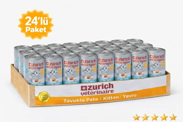 Zurich Veterinaire Tavuklu Yavru Kedi Konservesi 415 gr x 24’lü Paket ürün görseli 1