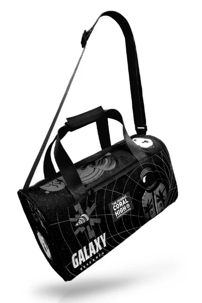 Coral High Erkek Çocuk Spor ve Seyahat Çantası - Siyah Galaxy Uzay Desenli - 27526 - Resim 4