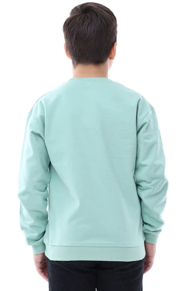 Basic Bisiklet Yaka Şardonlu Çocuk Sweatshirt 3-12 Yaş - Resim 5