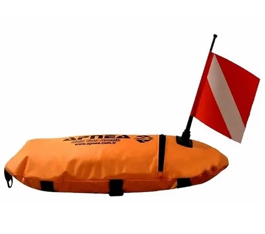Apnea Torpedo Cordura Kumaş Kaplı 25m İpli Bayraklı Turuncu Şamandıra ürün görseli 1