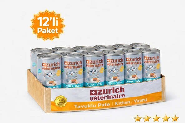 Zurich Veterinaire Tavuklu Yavru Kedi Konservesi 415 gr x 12’lı Paket ürün görseli 1