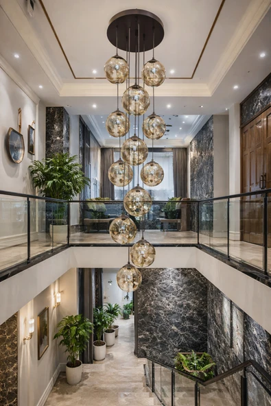 KAFKAS Royal Galeri 13’lü Füme Cam Sarkıt Avize  Luxury Seri ürün görseli 1