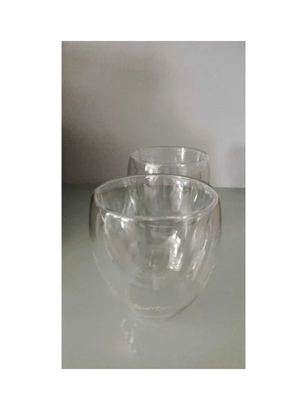 Tantitoni Borosilikat Cam 2'Li Çift Cidarlı Bardak Seti 250 ml Soft Cam24010Bs2 ürün görseli 1