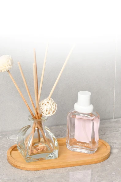 Kahvaltılık Bambu Servis Sunum Tabağı Kahve Çay Sunum Tahtası ürün görseli 1