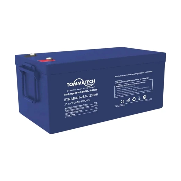 Tommatech Marine ABS+PC Kasa 25.6V 200AH LFP Lityum Batarya ürün görseli 1