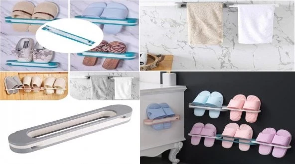 Multi-Fonksiyonlu Organizer Askı Banyo Terlik Tutucu - Kapı Arkası Pratik Raf - Terlik Tutucu ürün görseli 1