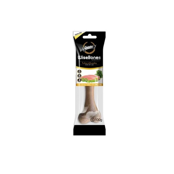Gnawlers Wise Bone Hindi ve Maydonozlu Köpek Ödül Kemiği 100gr [L] ürün görseli 1