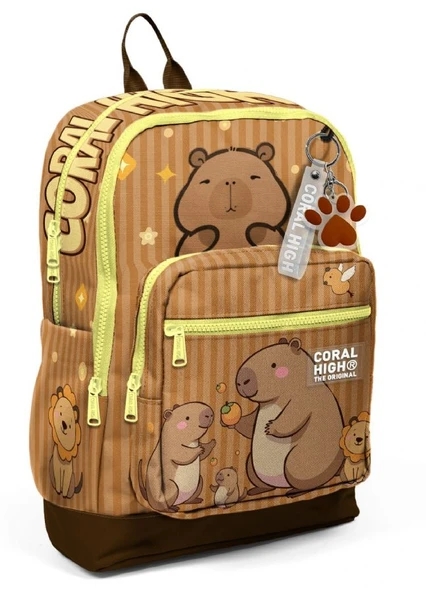 Coral High Kapibara Desenli İlkokul Sırt Çantası - Capybara Okul Çantası ürün görseli 1