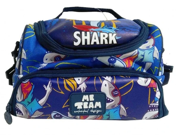Me Team Shark Baskılı İki Bölmeli Beslenme Çantası - Erkek Çocuk ürün görseli 1