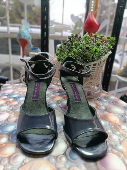 Kanat Gölgesi  Lacivert LATİN SALSA BACATA TANGO DANS VE SALON AYAKKABISI 7 CM 11 PONT KADEH TOPUK ürün görseli 1