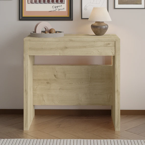 İnarch Dizayn Nivo Modüler Açılır Yemek Masası – Modern Dresuar & Çok Amaçlı Masa,Kapalı 44 cm - Açık 116 cm  Safir Meşe ürün görseli 1