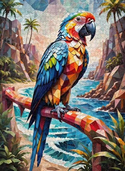 Nova Puzzle 1000 Parça Renkli Papağan Puzzle - Resim 3