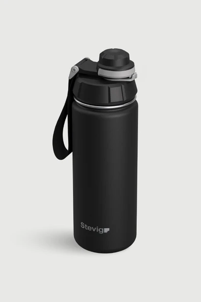 STEVIG 1 HAND LEAK-PROOF SIZDIRMAZ ÇELİK TERMOS 1000 ML BLACK ST-210 ürün görseli 1