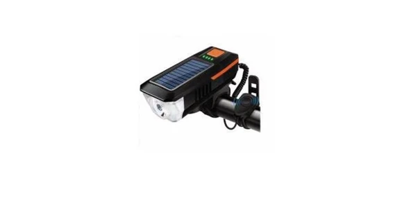 FORTE GT XBYC 6144 BİSİKLET ÖN IŞIK KORNA SİYAH TURUNCU ürün görseli 1