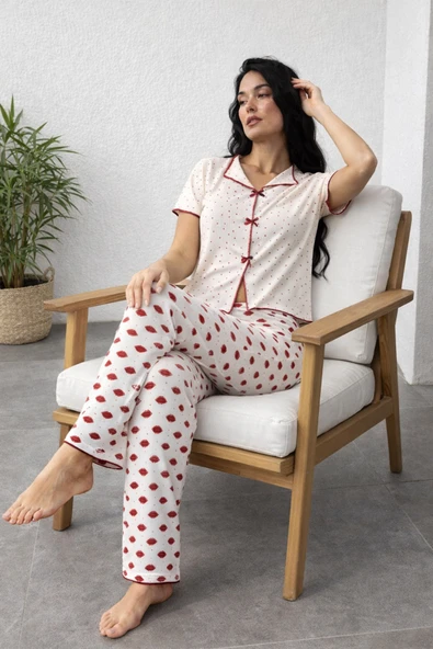 Luna Touch Ekstra Yumuşak Yazlık Kadın Pijama Takımı – Düğmesiz, Kısa Kollu, Büyük Beden Kadın Pijama (S–5XL) ürün görseli 1