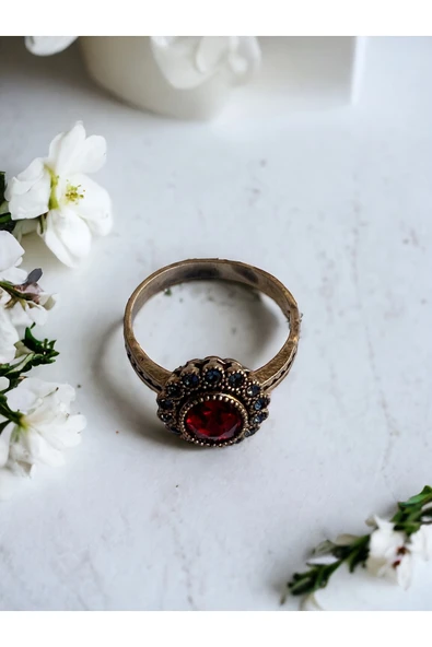 Kristal Taşlı Oval Yüzük - Resim 5