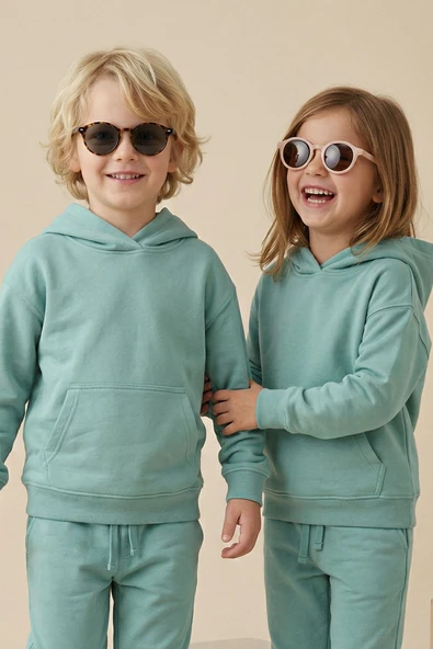 Basic Kapüşonlu Şardonlu Kanguru Cep Detaylı Çocuk Sweatshirt 3-12 Yaş ürün görseli 1