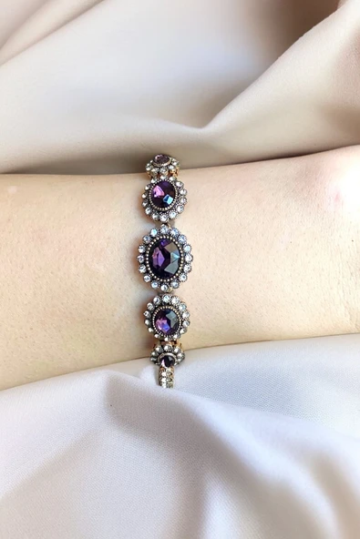 Oval Kristal Taşlı Bileklik - Resim 10