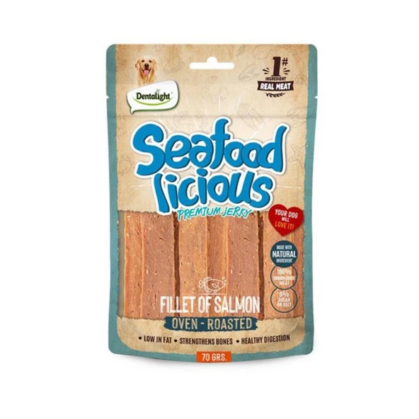 Dentalight Seafood Fillet Somon Balıklı Köpek Ödül Maması 70 Gr ürün görseli 1