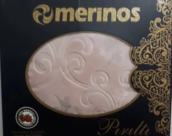 MERİNOS Pırıltı Çift Kişilik Battaniye Pudra ürün görseli 1