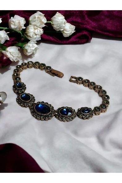 Oval Kristal Taşlı Bileklik - Resim 4