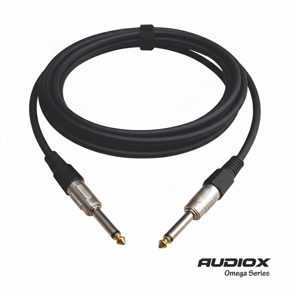 AUDIOX Omega Series - Siyah - 6.3 mm Mono Jak Kablo - Gitar - Amfi - Klavye Bağlantı Kablosu - Enstrüman Kablosu ürün görseli 1