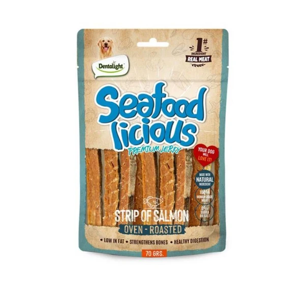 Dentalight Seafood Strip Somon Balıklı Köpek Ödül Çubuğu 70 Gr ürün görseli 1