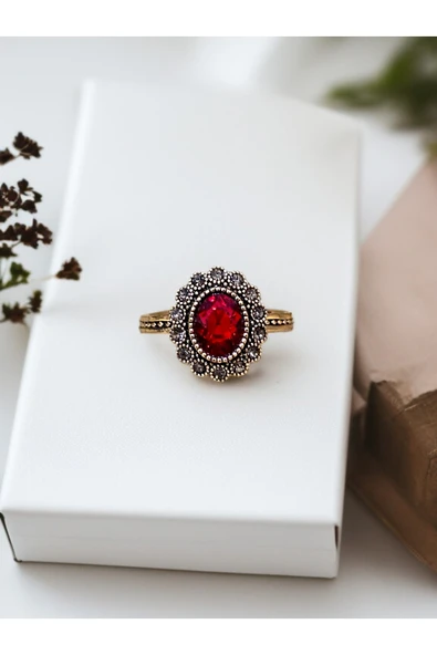 Kristal Taşlı Oval Yüzük - Resim 2
