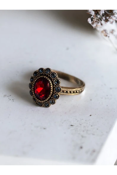 Kristal Taşlı Oval Yüzük - Resim 6