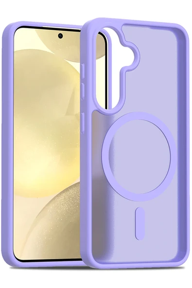 Fuchsia Samsung Galaxy S25 ile Uyumlu Jota Kablosuz Şarj Özellikli Kapak - Lila ürün görseli 1