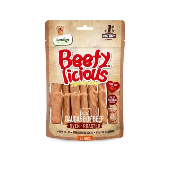Dentalight Beefy Sausage Sığır Etli Köpek Ödül Sucuğu 70 Gr ürün görseli 1