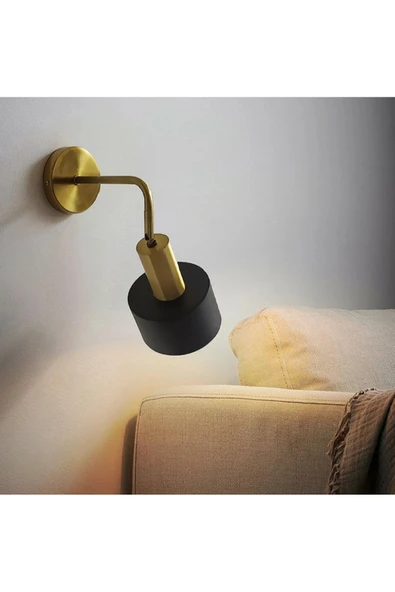 Mylights Eskitme Gold Siyah Duvar Apliği E27 Duylu Modern Retro Stil Metal Başlıklı Kaplama ürün görseli 1