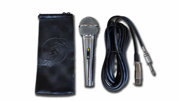 Pawer PW-919 Profesyonel El Tipi Kablolu Dinamik Mikrofon - Metal Kasa - 3 Metre Kablo - Aç/Kapa Switch - Anons / Sahne / Konferans / Karaoke ürün görseli 1
