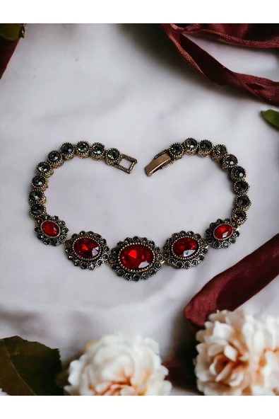 Oval Kristal Taşlı Bileklik - Resim 5