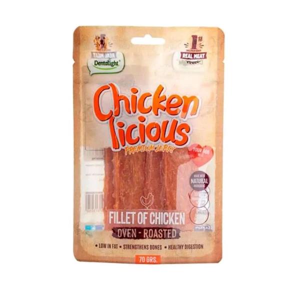 Dentalight Chicken Fillet Tavuk Etli Köpek Ödül Maması 70 Gr ürün görseli 1