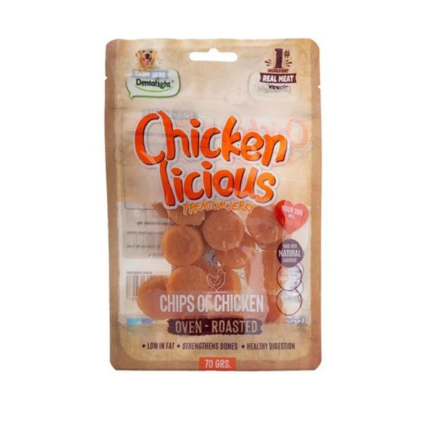 Dentalight Chicken Chips Tavuk Etli Köpek Ödül Cipsi 70 Gr ürün görseli 1