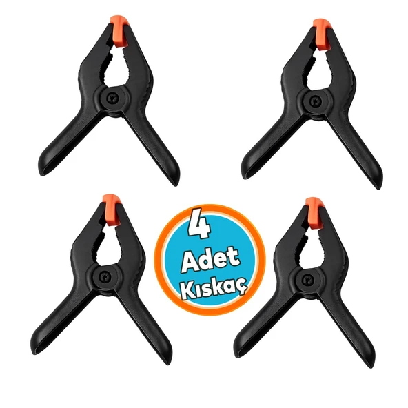4 Adet Küçük Boy Profesyonel Yaylı Kıskaç 110MM 4 inç Marangoz Mobilya Kavrama Kıstırma Pensesi ürün görseli 1